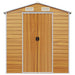 Garden Shed Light Brown 191x130x198 Cm Galvanised Steel