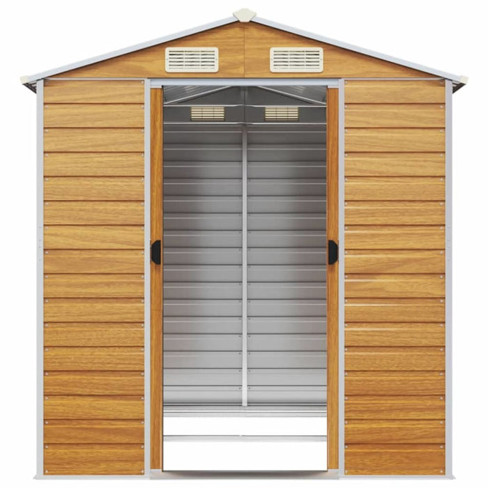 Garden Shed Light Brown 191x215x198 Cm Galvanised Steel