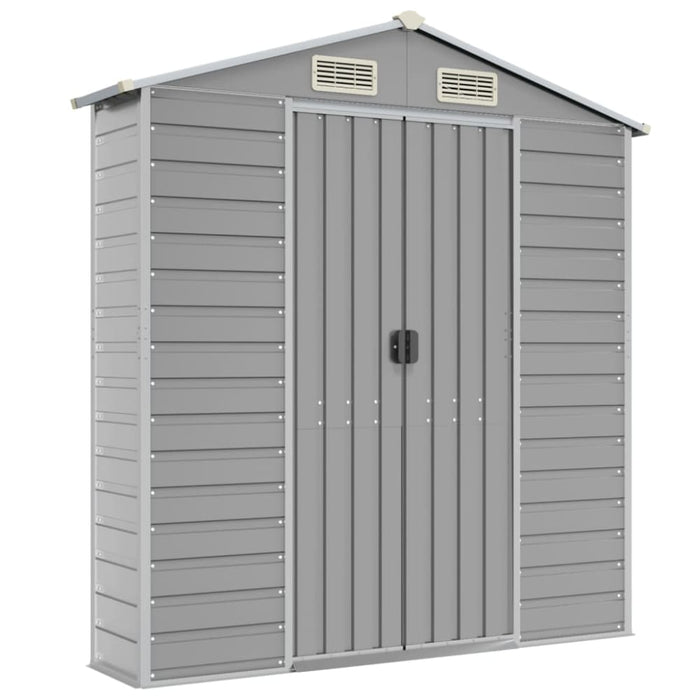 Garden Shed Light Grey 191x130x198 Cm Galvanised Steel