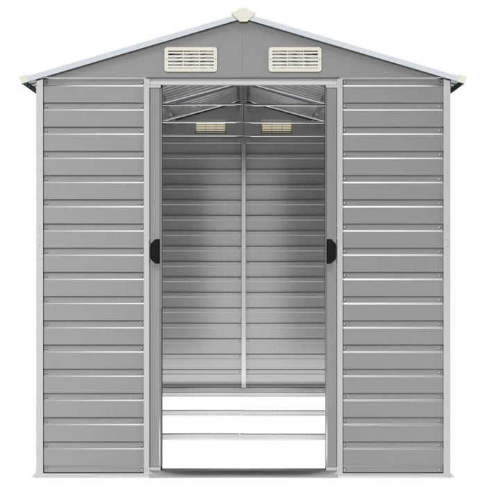 Garden Shed Light Grey 191x300x198 Cm Galvanised Steel