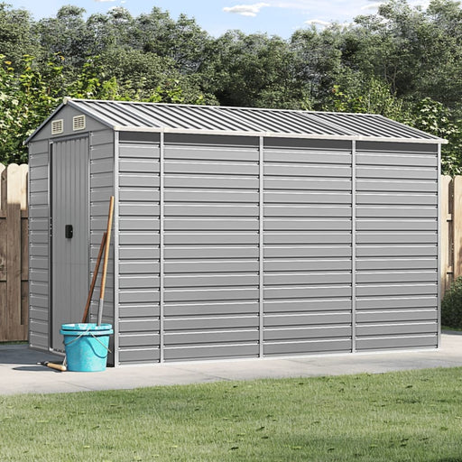 Garden Shed Light Grey 191x300x198 Cm Galvanised Steel
