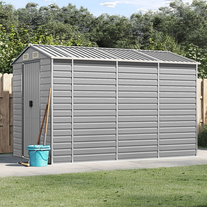 Garden Shed Light Grey 191x300x198 Cm Galvanised Steel