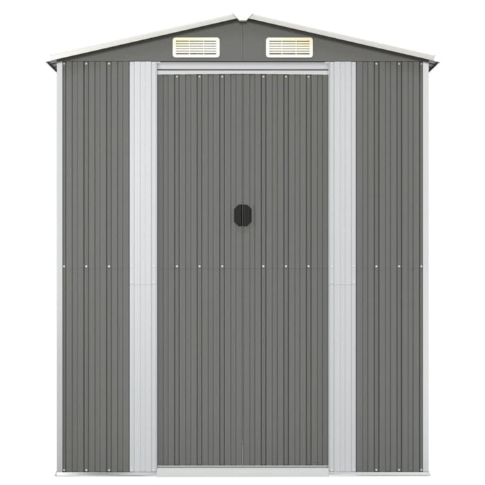 Garden Shed Light Grey 192x108x223 Cm Galvanised Steel
