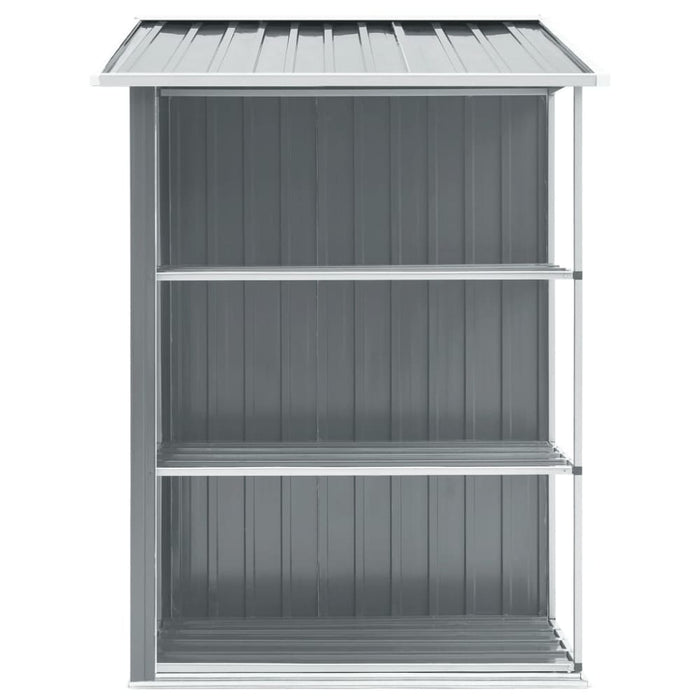 Garden Shed with Rack Grey 205x130x183 Cm Iron Aiobt