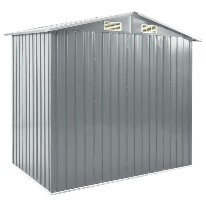Garden Shed with Rack Grey 205x130x183 Cm Iron Aiobt
