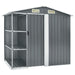 Garden Shed with Rack Grey 205x130x183 Cm Iron Aiobt