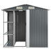 Garden Shed with Rack Grey 205x130x183 Cm Iron Aiobt