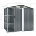 Garden Shed with Rack Grey 205x130x183 Cm Iron Aiobt