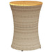 Garden Side Table Drum Shape Beige Poly Rattan And Solid