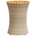 Garden Side Table Drum Shape Beige Poly Rattan And Solid