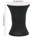 Garden Side Table Drum Shape Black Poly Rattan Anopb