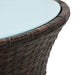 Garden Side Table Drum Shape Brown Poly Rattan Anopo