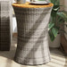 Garden Side Table Drum Shape Grey Poly Rattan And Solid