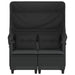 Garden Sofa 2-seater with Canopy and Stools Black Poly
