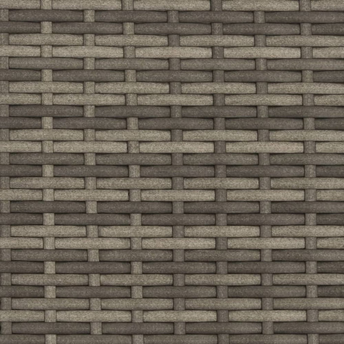 Garden Sofa 2-seater with Canopy and Stools Grey Poly