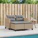Garden Sofa 2-seater with Stools Beige Poly Rattan Tlpikp