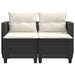Garden Sofa 2-seater with Stools Black Poly Rattan Tlpikb
