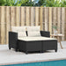 Garden Sofa 2-seater with Stools Black Poly Rattan Tlpikb