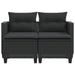 Garden Sofa 2-seater with Stools Black Poly Rattan Tlpiko
