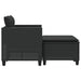 Garden Sofa 2-seater with Stools Black Poly Rattan Tlpiko