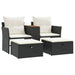Garden Sofa 2-seater with Stools Black Poly Rattan Tlpnbt