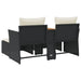 Garden Sofa 2-seater with Stools Black Poly Rattan Tlpnbt