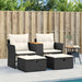 Garden Sofa 2-seater with Stools Black Poly Rattan Tlpnbt