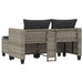 Garden Sofa 2-seater with Stools Grey Poly Rattan Tlpikt