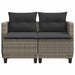 Garden Sofa 2-seater with Stools Grey Poly Rattan Tlpikt