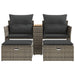 Garden Sofa 2-seater with Stools Grey Poly Rattan Tlpnba