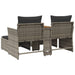 Garden Sofa 2-seater with Stools Grey Poly Rattan Tlpnba