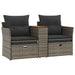 Garden Sofa 2-seater with Stools Grey Poly Rattan Tlpnba
