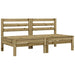 Garden Sofa Armless with Cushions 2 Pcs Impregnated Wood