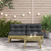 Garden Sofa Armless with Cushions 2 Pcs Impregnated Wood