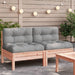 Garden Sofa Armless with Cushions 2 Pcs Solid Wood Douglas