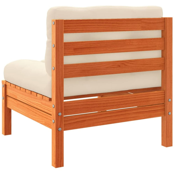 Garden Sofa Armless with Cushions 2 Pcs Wax Brown Solid