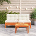 Garden Sofa Armless with Cushions 2 Pcs Wax Brown Solid