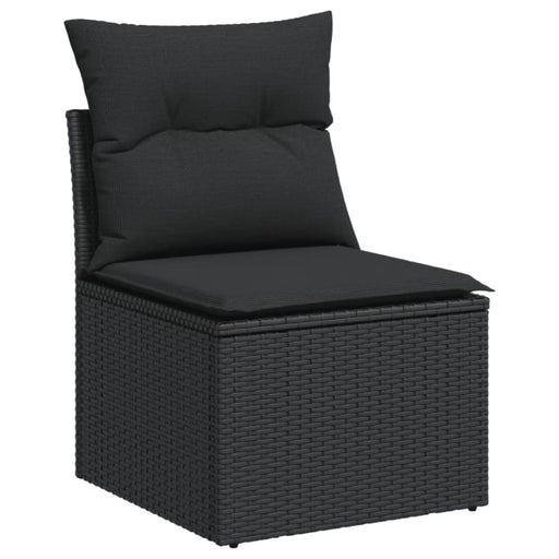 Garden Sofa Armless With Cushions Black Poly Rattan Tlpklo