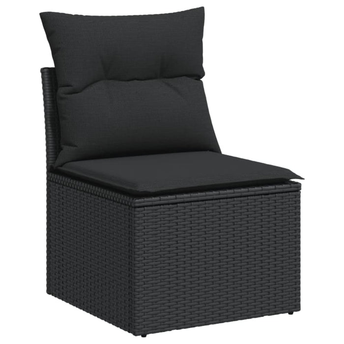 Garden Sofa Armless With Cushions Black Poly Rattan Tlpklo