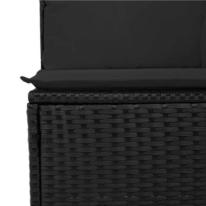 Garden Sofa Armless With Cushions Black Poly Rattan Tlpklo