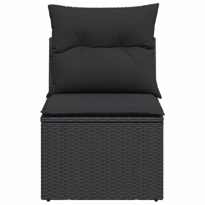 Garden Sofa Armless With Cushions Black Poly Rattan Tlpklo