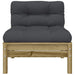 Garden Sofa Armless with Cushions Impregnated Wood Pine