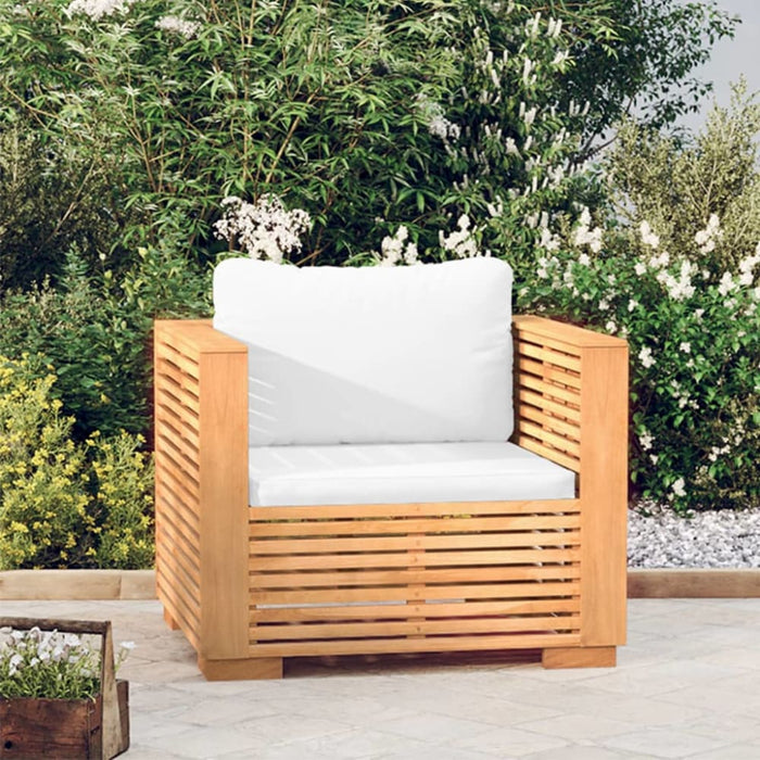 Garden Sofa Chair with Cream Cushions Solid Wood Teak Tokoli