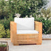 Garden Sofa Chair with Cream Cushions Solid Wood Teak Tokoli