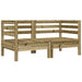 Garden Sofa Corner with Cushions 2 Pcs Impregnated Wood