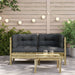 Garden Sofa Corner with Cushions 2 Pcs Impregnated Wood