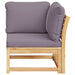 Garden Sofa Corner With Cushions 73x73x65 Cm Solid Wood