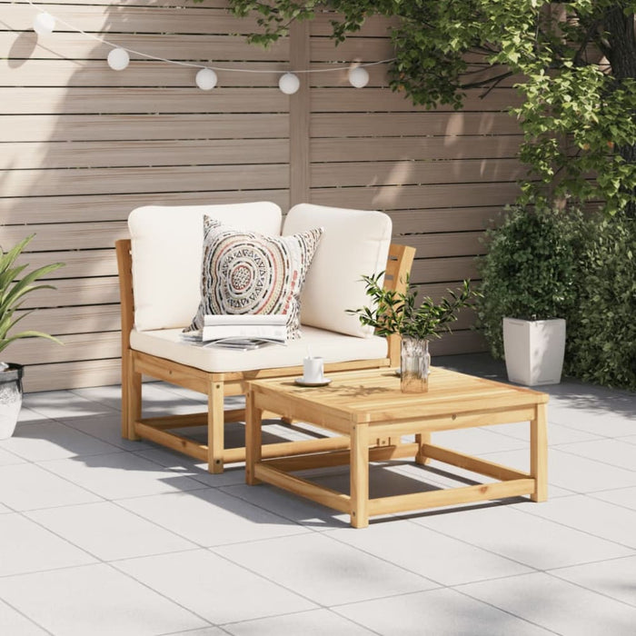 Garden Sofa Corner With Cushions 73x73x65 Cm Solid Wood