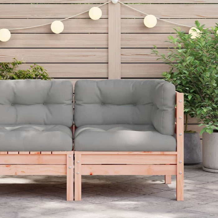 Garden Sofa Corner with Cushions Solid Wood Douglas Ntnopo