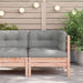 Garden Sofa Corner with Cushions Solid Wood Douglas Ntnopo